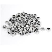 Sourcingmap Zinc Plated Nylock Nylon Insert Lock M6 x 1mm Hex 100pcs