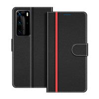 COODIO Phone Case For Huawei Pro, Magnetic Flip P40 P40 Black/Red