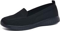 (BLACK) Wryweir Women Slip on Trainers Lightweight Walking Loafers,3.5 Black