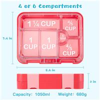 JOYHILL Lunch for Kids,Leak Proof Lunch Bento Box Box 4-6 Box (S-Pink
