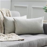 MIULEE Cross Shape Linen Square Throw Pillow Case Faux 40 x 60 cm 2