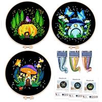 JSRQT Sets Embroidery Starter Kit for Adult Beginner,DIY Mushroom 3