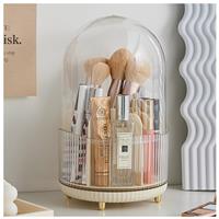 NUODWELL Makeup Brush Holder with Lid, Rotating Makeup 360 25cm blue)