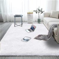 Blivener Soft Touch Area Rug Bedroom Anti-Skid Yoga White 180 x 270 cm