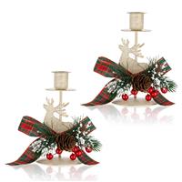 Romadedi Candle Holder Christmas Decoration - Vintage Xmas White 2