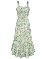 GRACE KARIN Womens Elegant Summer Floral Beach Dresses Maxi Green XL