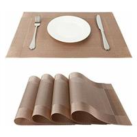 Decorus Placemats Set of Washable Stain-resistant Woven 4 12x18''