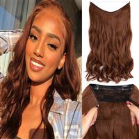 ZAIQUN Hair with Invisible Transparent Wire Extensions 20 Women,350#
