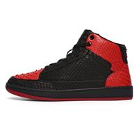 soulsfeng High Top Trainers Men Leather Trainers Mens Unisex Black Red