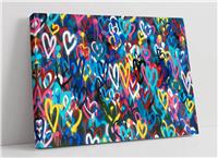 CanvasArtShop LOVE WALL HEARTS GRAFFITI (18in x 12in 45cm x 30cm)