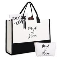 Lamyba Maid of Honor Tote Bag, Maid of Honor Gifts from Black White