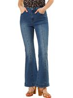 Allegra K Women's Denim Jeans Vintage Long Pants Flare Bell Blue