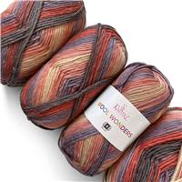 Wool Wonders Variegated Self-Striping Worsted #4, 4-Skeins 400g/584m