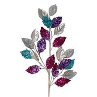 Gisela Graham 6 x Multi Glitter Leaf Spray