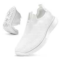 ODCKOI Men's Slip On Trainers Highly Elasticated Walking White 44