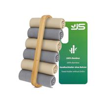 JS Towel rail Bamboo Towel Holder Self Adhesive Nature Mounted,43CM
