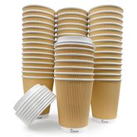 Cupsado - Cups + Lids - Ripple Wall Disposable Coffee 50 x 8oz 3 (8oz)