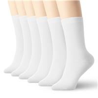 K-LORRA Pack Men Women High Ankle Cotton Socks M) 6 Blue (White,