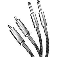 FIBBR RCA to 6.35mm Cable 5M, Male to Male RCA Audio Stereo