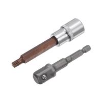 sourcing map Spline Bit Socket, Square Drive CR-V M8 1/2" S2 4" Hex