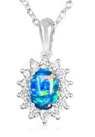 Heart's Art Australia Play of Colour: Sterling Silver 7x5mm Blue Red)