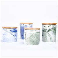 Regal Trunk & Co. Ceramic Canister with Bamboo Lid, Set 4 Blue Green
