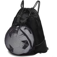 STAY GENT Drawstring Soccer Bag for Boys, Football Backpack Black