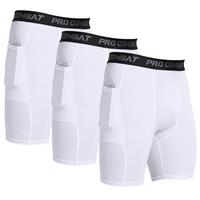 HYCOPROT Men's Compression Shorts with Phone Spandex ?White, XXL?