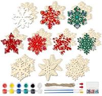 Agoer Wooden Christmas Decorations Wooden (7.5cm/3in), 30pcs Xmas