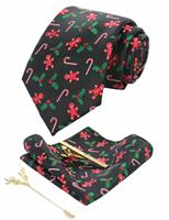 JEMYGINS Festival Christmas Tie and Pocket Square with Tie Clip (6)