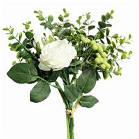 KIRIFLY Artificial Flowers Silk Roses Fake Plants Faux Dcor(White)