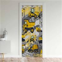 Kids Construction Door Curtain for Doorway Privacy Boys 1 86x203cm