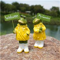 HONGLAND Frog Garden Statues - Adorable Resin Outdoor Decor Frog