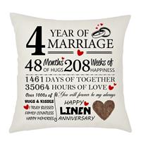 Anniversary Cushion Cover Gift for Wife Husband 1st 1st 1 45x45cm (4