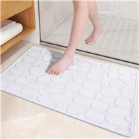 COLOR&GEOMETRY Rubber Backed Bath Mat Non Slip Thin 50 x 80 cm, White