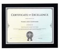 BD ART Photo Frame, Certificate Picture A4 8 x 12'', 21 x 30 cm, BLACK