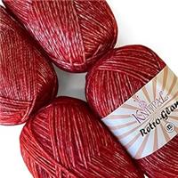 Retro-Glam Metallic Sparkle Yarn, Sheen, Soft, 4 1172m/400g, #3 Red)