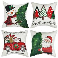 Joyoldelf Christmas Cushion Covers Set of Christmas 4 Red 18 x 18