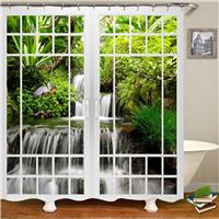 JIANGLANY Oriental Garden Window View 3D 72Wx72L inch,White Green