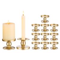Romadedi Candle Holder Pillar: Metal Taper Stick Holder Gold Small 6