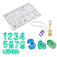 FineInno Number Resin Moulds Quicksand Resin Mould Numbers 0-9 Epoxy