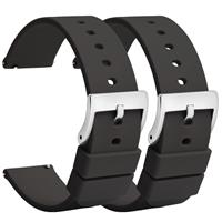 pcs) Silicone Watch Straps Quick Release - (2 18mm 20mm 22mm Black