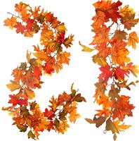 Whaline Artificial Autumn Fall Maple Leaves Garland Hanging Plant for