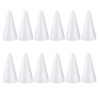 PRETYZOOM Polystyrene Cone for DIY Crafts, Floral 15cm White 12pcs
