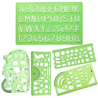KASESSS Stencils Letters, Reusable Geometric Stencil, Plastic 5Pcs