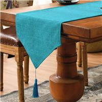 SEASHORE TREE Linen Table Runner Waterproof Faux Blue 35180 cm)