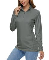 MAGCOMSEN Women's Zip Long Sleeve Golf Shirts Stretchy 1/4 Hiking