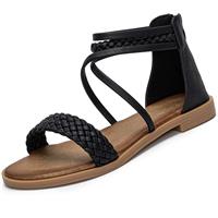 Womens Summer Gladiator Sandals Stylish Zips Flat Remxi 006 White 9