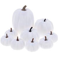 Yatinkim Velvet Pumpkins Halloween Fabric Pumpkin 9Pcs White Faux