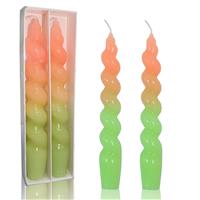 Gedengni Spiral Taper Candles Orange Twisted Candles Green 2 7.5inches